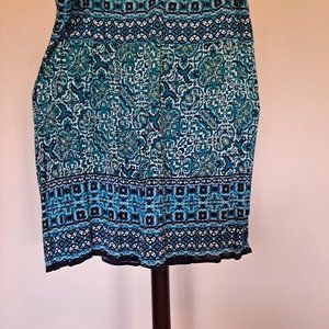 Blue border print skirt